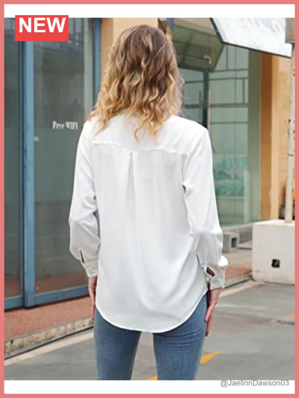 Women's Button Down Chiffon Blouse Long Sleeve Collared Work Office Top